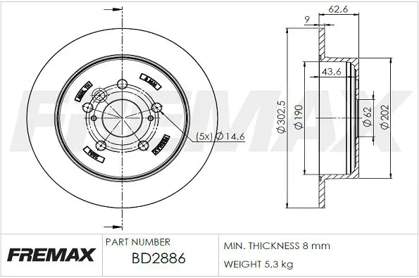 Bremžu diski FREMAX BD2886