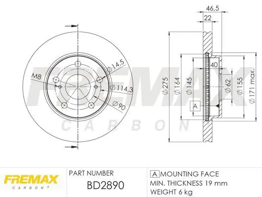Bremžu diski FREMAX BD2890