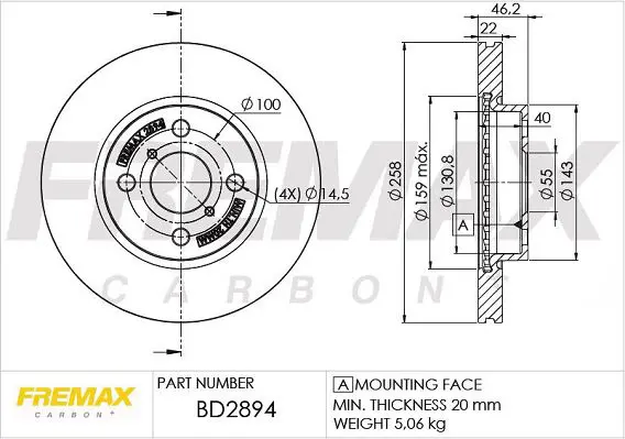 Bremžu diski FREMAX BD2894