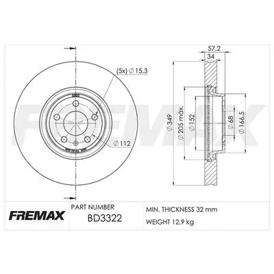 Brake Disc FREMAX BD3322
