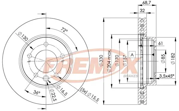 Bremžu diski FREMAX BD3326