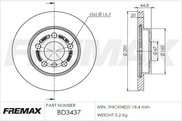 Bremžu diski FREMAX BD3437
