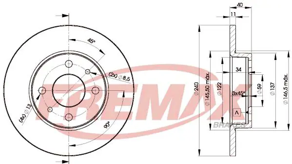 Bremžu diski FREMAX BD3465