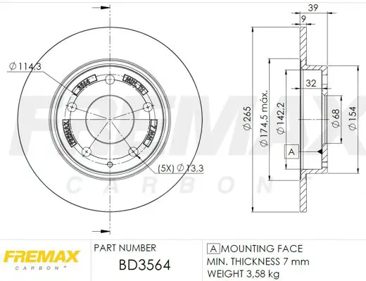 Bremžu diski FREMAX BD3564
