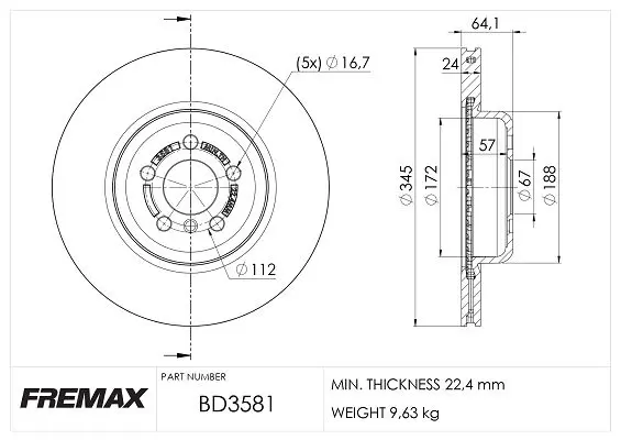 Brake Disc FREMAX BD3581