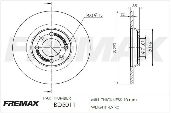Bremžu diski FREMAX BD5011