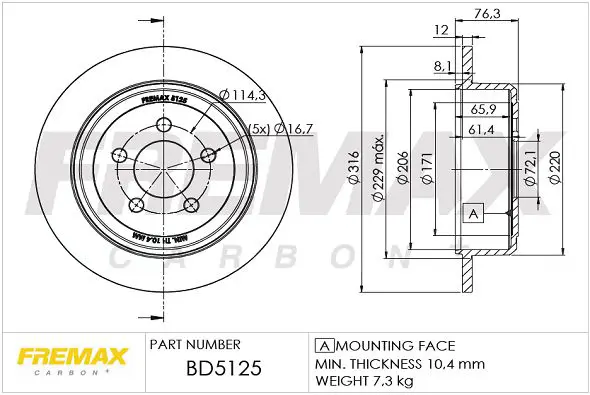Bremžu diski FREMAX BD5125