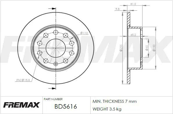 Bremžu diski FREMAX BD5616