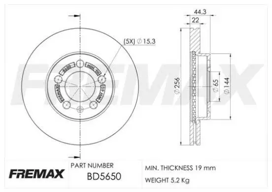 Brake Disc FREMAX BD5650