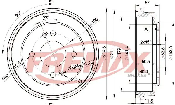 Bremžu trumulis FREMAX BD5841