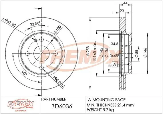 Bremžu diski FREMAX BD6036