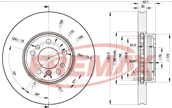 Bremžu diski FREMAX BD6045
