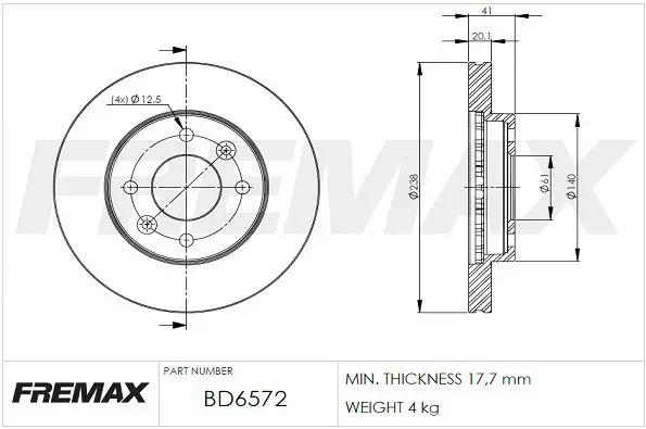 Bremžu diski FREMAX BD6572