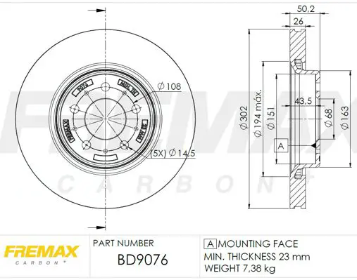 Bremžu diski FREMAX BD9076