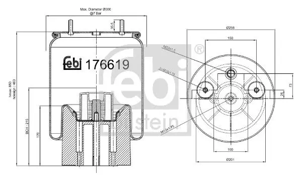 Pneimoatsperes spilvens, Pneimopiekare Febi 176619