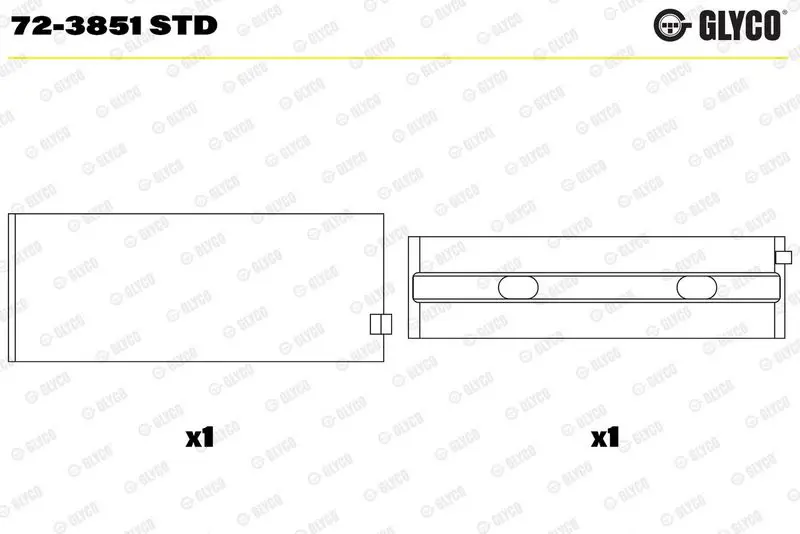 Kloķvārpstas gultnis GLYCO 723851STD