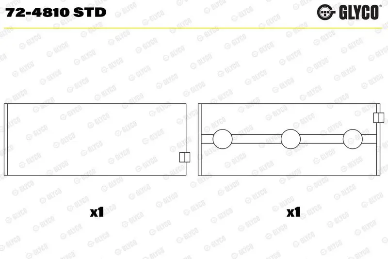 Kloķvārpstas gultnis GLYCO 724810STD