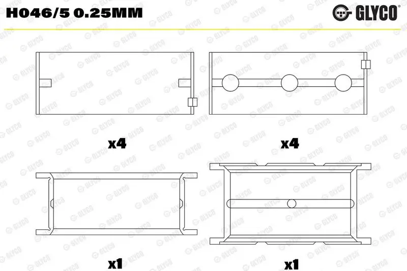 Kloķvārpstas gultnis GLYCO H0465025mm