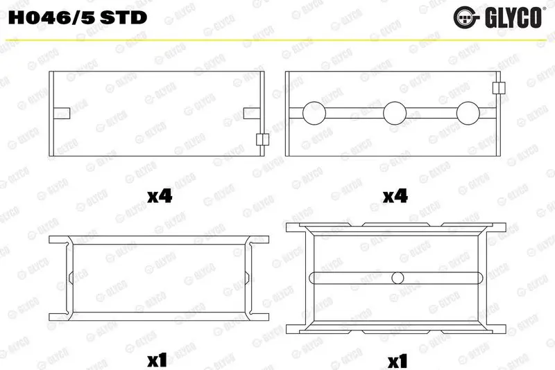 Kloķvārpstas gultnis GLYCO H0465STD