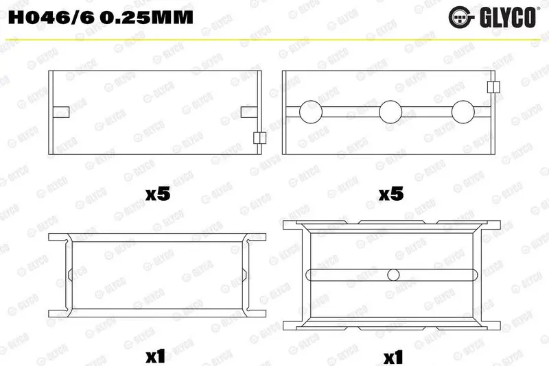 Kloķvārpstas gultnis GLYCO H0466025mm