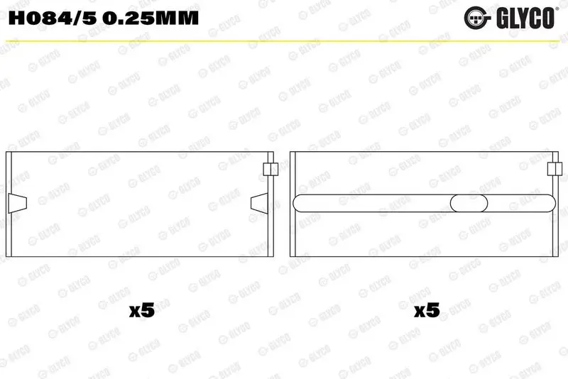 Kloķvārpstas gultnis GLYCO H0845025mm