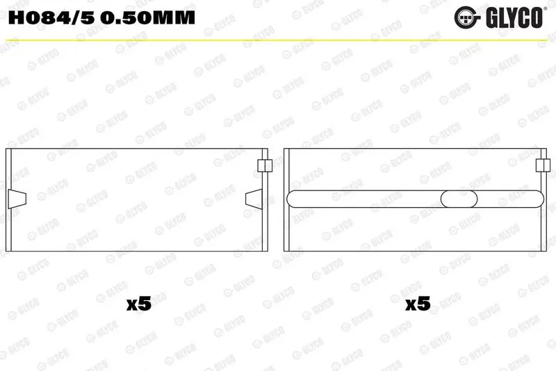 Kloķvārpstas gultnis GLYCO H0845050mm