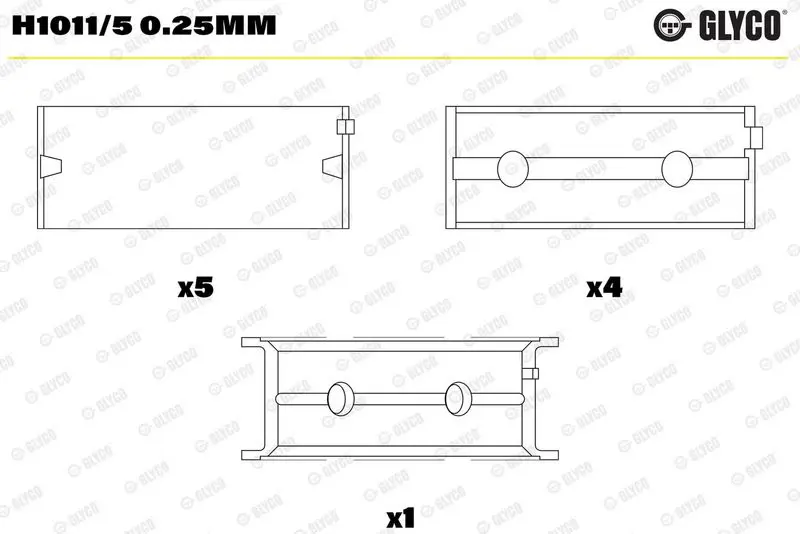 Kloķvārpstas gultnis GLYCO H10115025mm