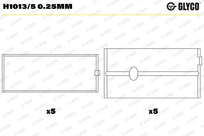 Kloķvārpstas gultnis GLYCO H10135025mm