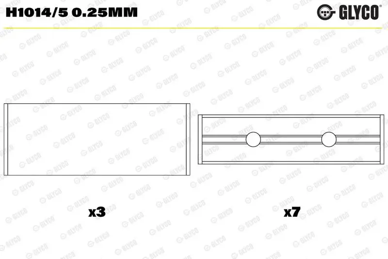Kloķvārpstas gultnis GLYCO H10145025mm