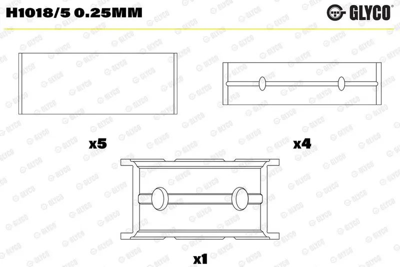 Kloķvārpstas gultnis GLYCO H10185025mm