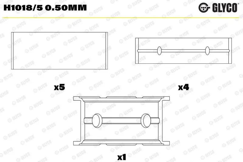 Kloķvārpstas gultnis GLYCO H10185050mm