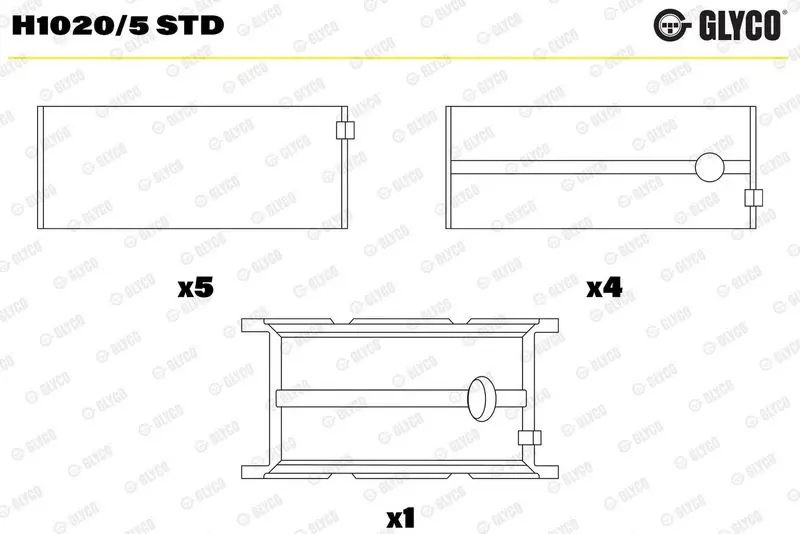 Kloķvārpstas gultnis GLYCO H10205STD
