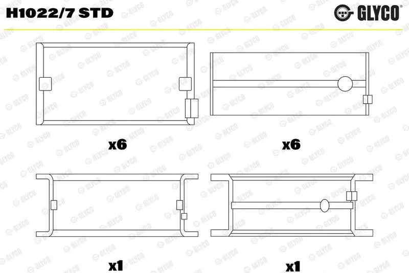 Kloķvārpstas gultnis GLYCO H10227STD