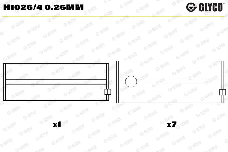 Kloķvārpstas gultnis GLYCO H10264025mm
