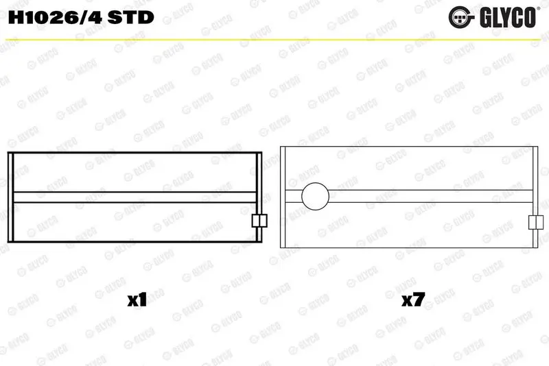 Kloķvārpstas gultnis GLYCO H10264STD