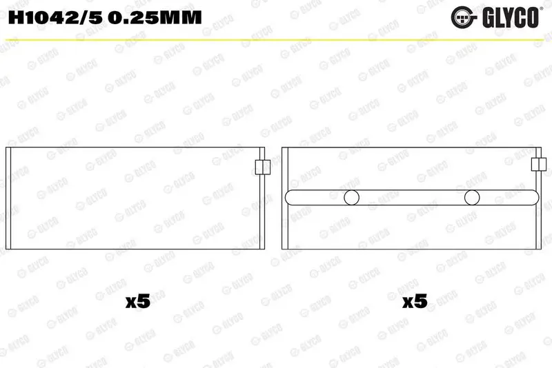 Kloķvārpstas gultnis GLYCO H10425025mm