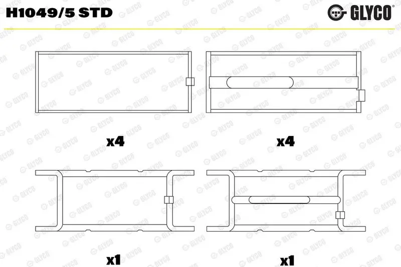 Kloķvārpstas gultnis GLYCO H10495STD