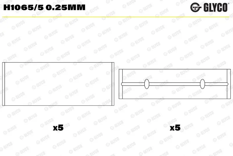 Kloķvārpstas gultnis GLYCO H10655025mm