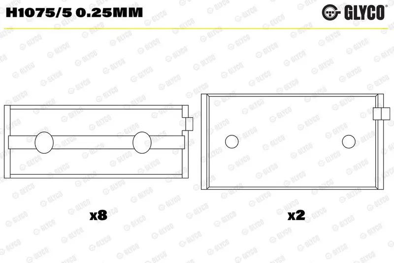 Kloķvārpstas gultnis GLYCO H10755025mm