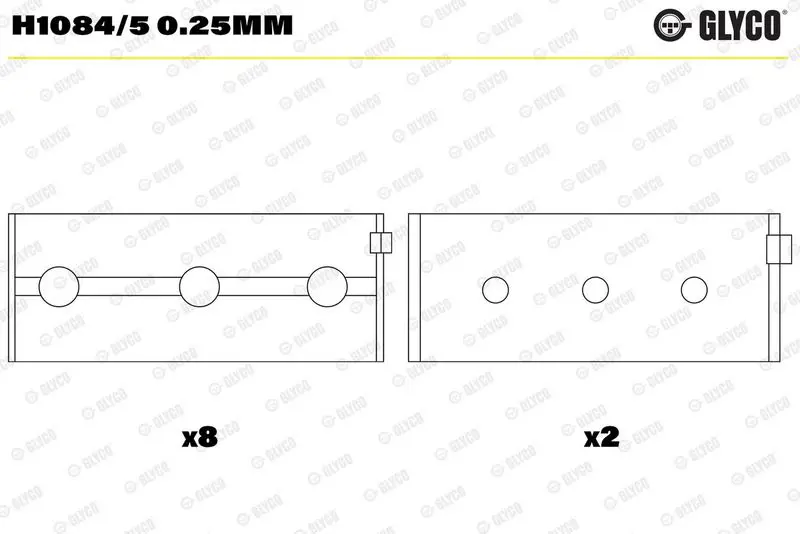 Kloķvārpstas gultnis GLYCO H10845025mm
