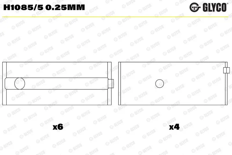 Kloķvārpstas gultnis GLYCO H10855025mm
