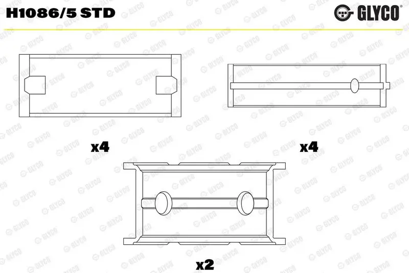 Kloķvārpstas gultnis GLYCO H10865STD
