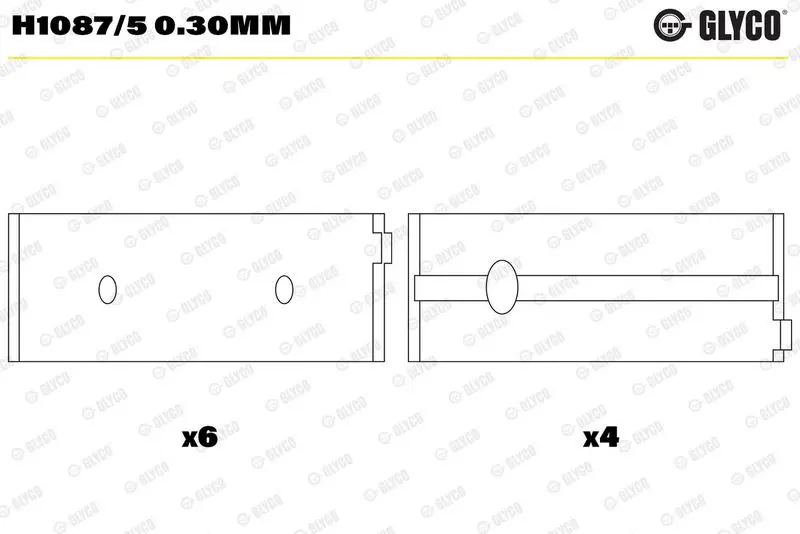 Kloķvārpstas gultnis GLYCO H10875030mm