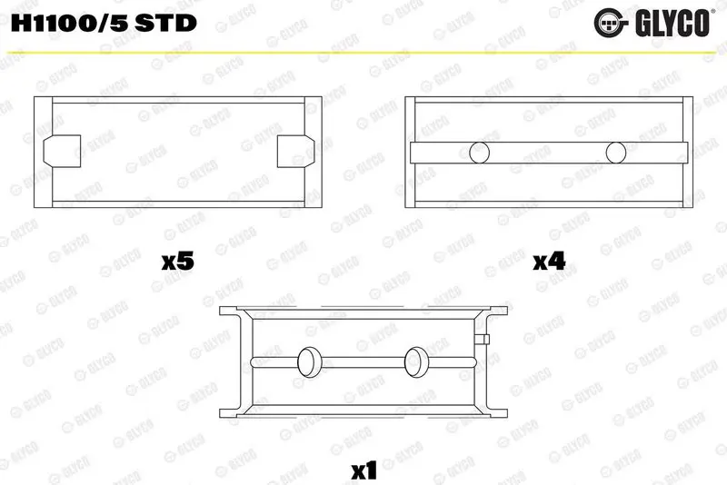 Kloķvārpstas gultnis GLYCO H11005STD