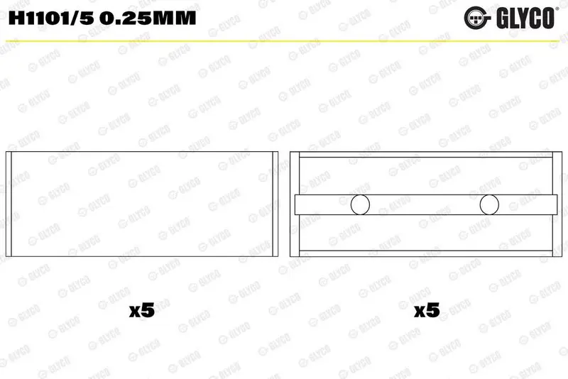 Kloķvārpstas gultnis GLYCO H11015025mm