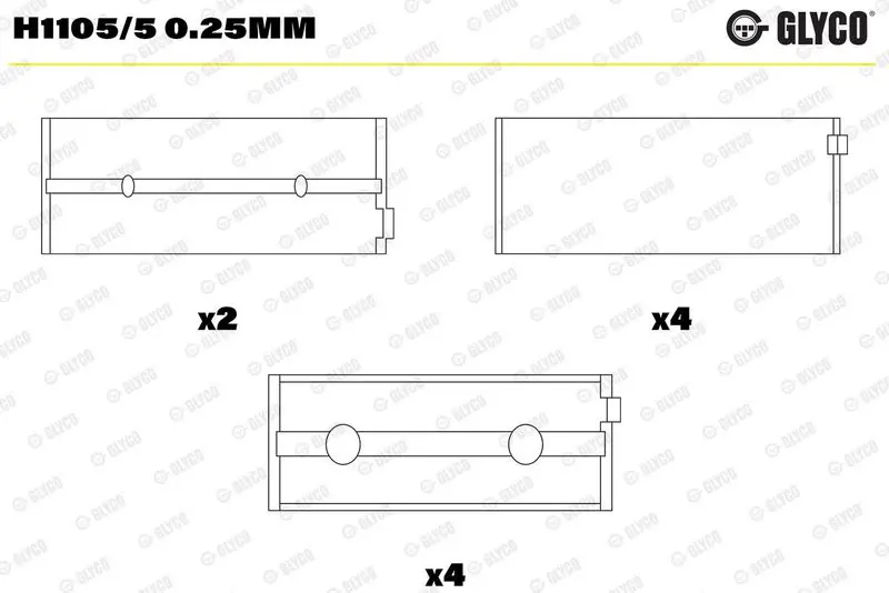 Kloķvārpstas gultnis GLYCO H11055025mm