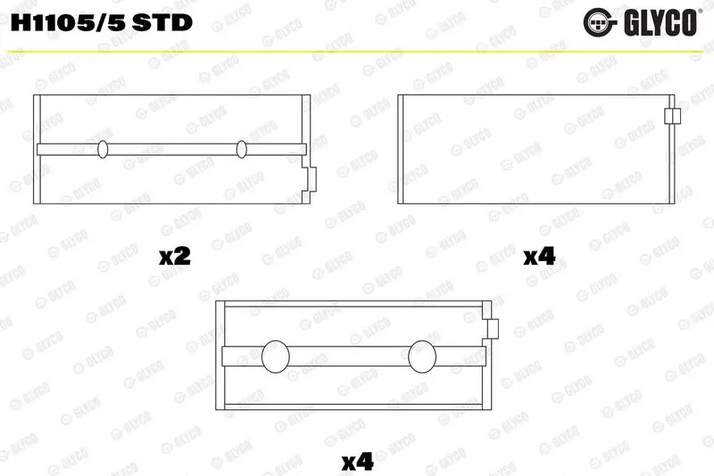 Kloķvārpstas gultnis GLYCO H11055STD