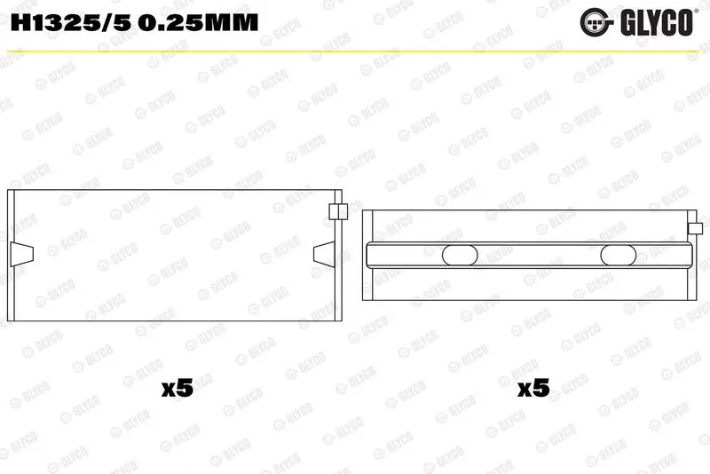 Kloķvārpstas gultnis GLYCO H13255025mm