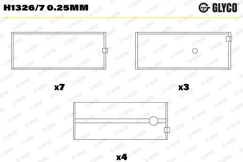 Kloķvārpstas gultnis GLYCO H13267025mm