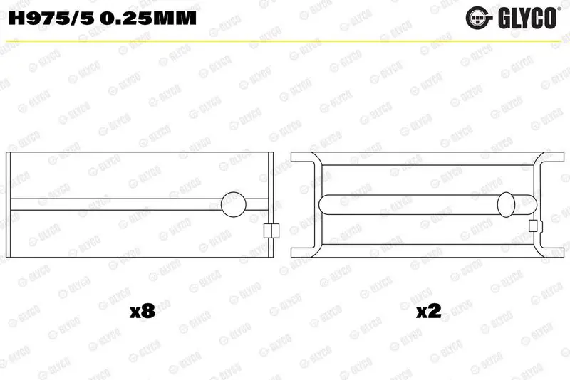 Kloķvārpstas gultnis GLYCO H9755025mm